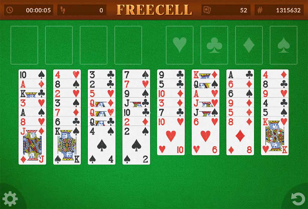 Het Freecell Big Gameboss speelveld