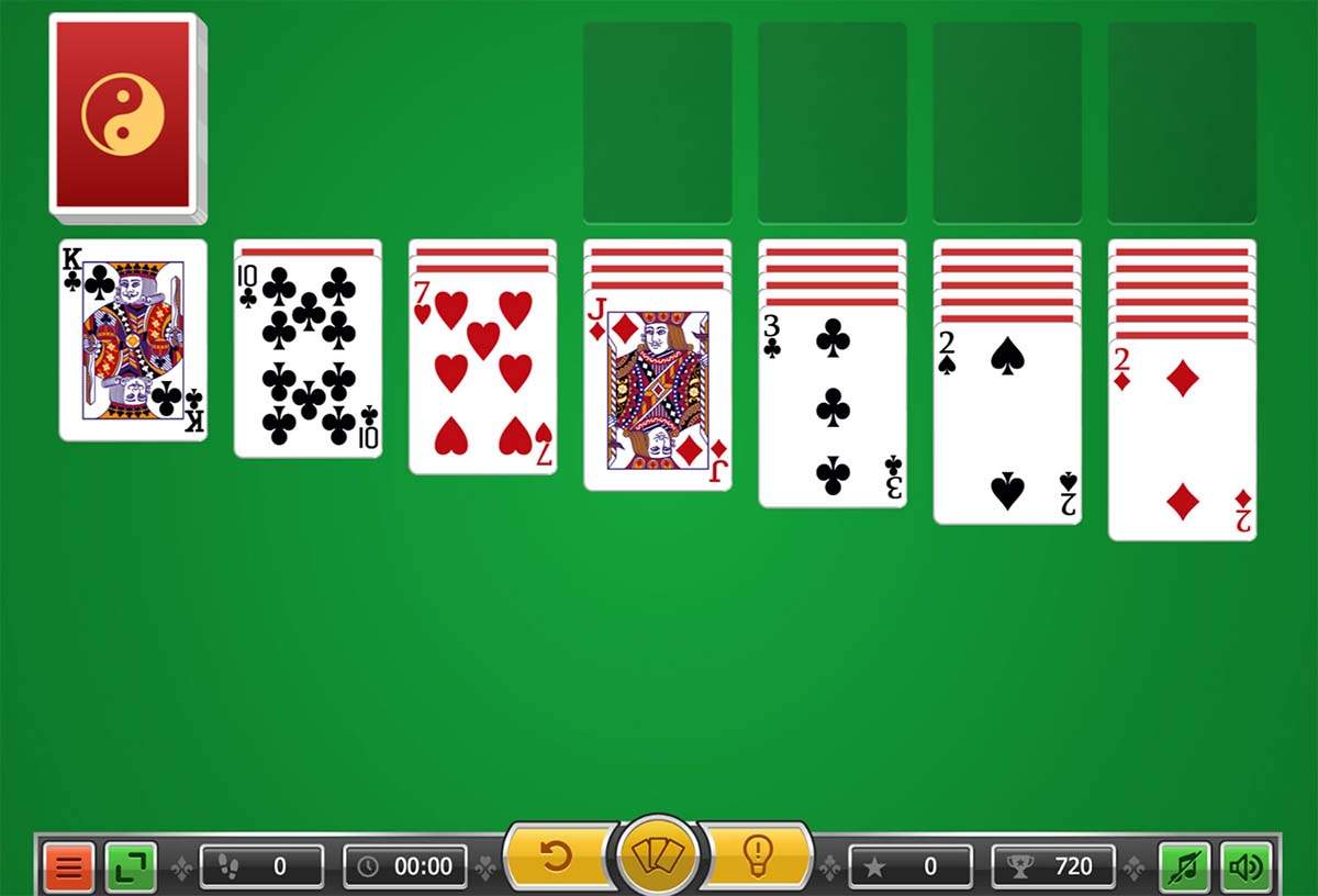 Het speelveld van Klondike Solitaire