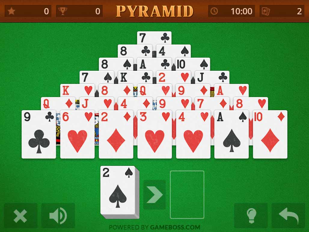 Pyramid Solitaire Gameboss speelveld